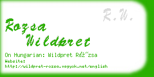 rozsa wildpret business card